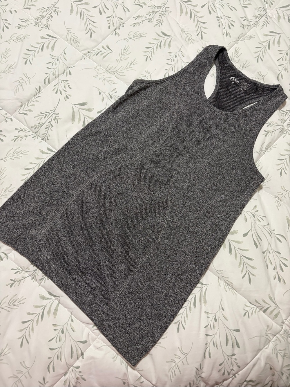 ZYIA Copper Charged Tank XL Grey Gray Fog Racerback Stretch Workout Gym Life Hot